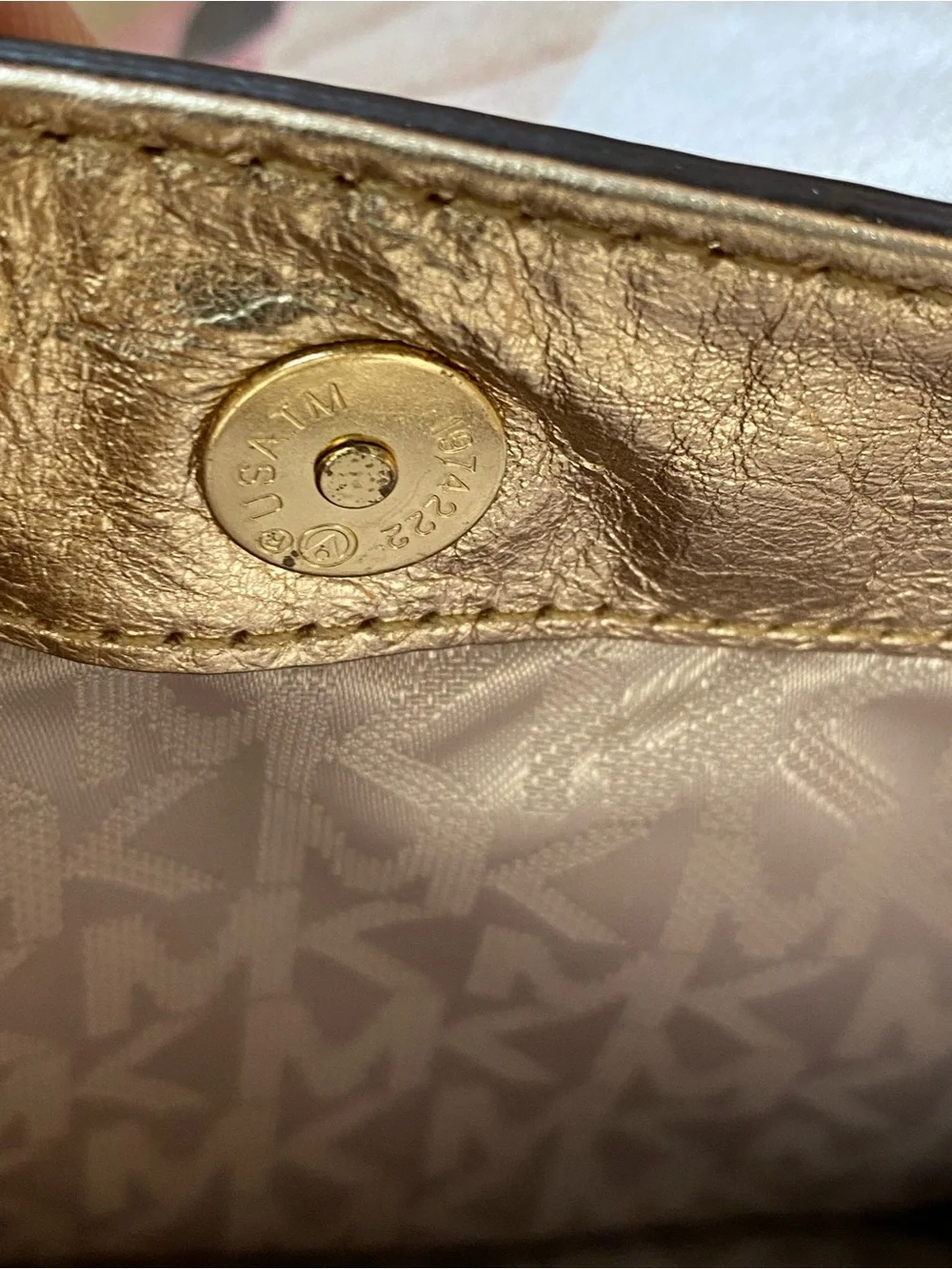 Michael Kors Metallic Gold Envelope Wristlet